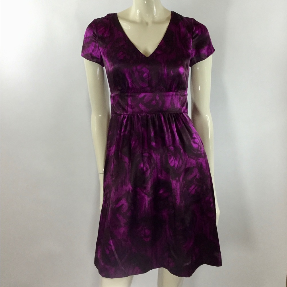 Banana Republic Silk A-line Floral Print Dress